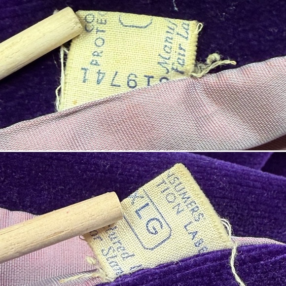 Vintage 1930s Opera Coat Purple Velvet Evening Wear XL - Picture 8 of 12